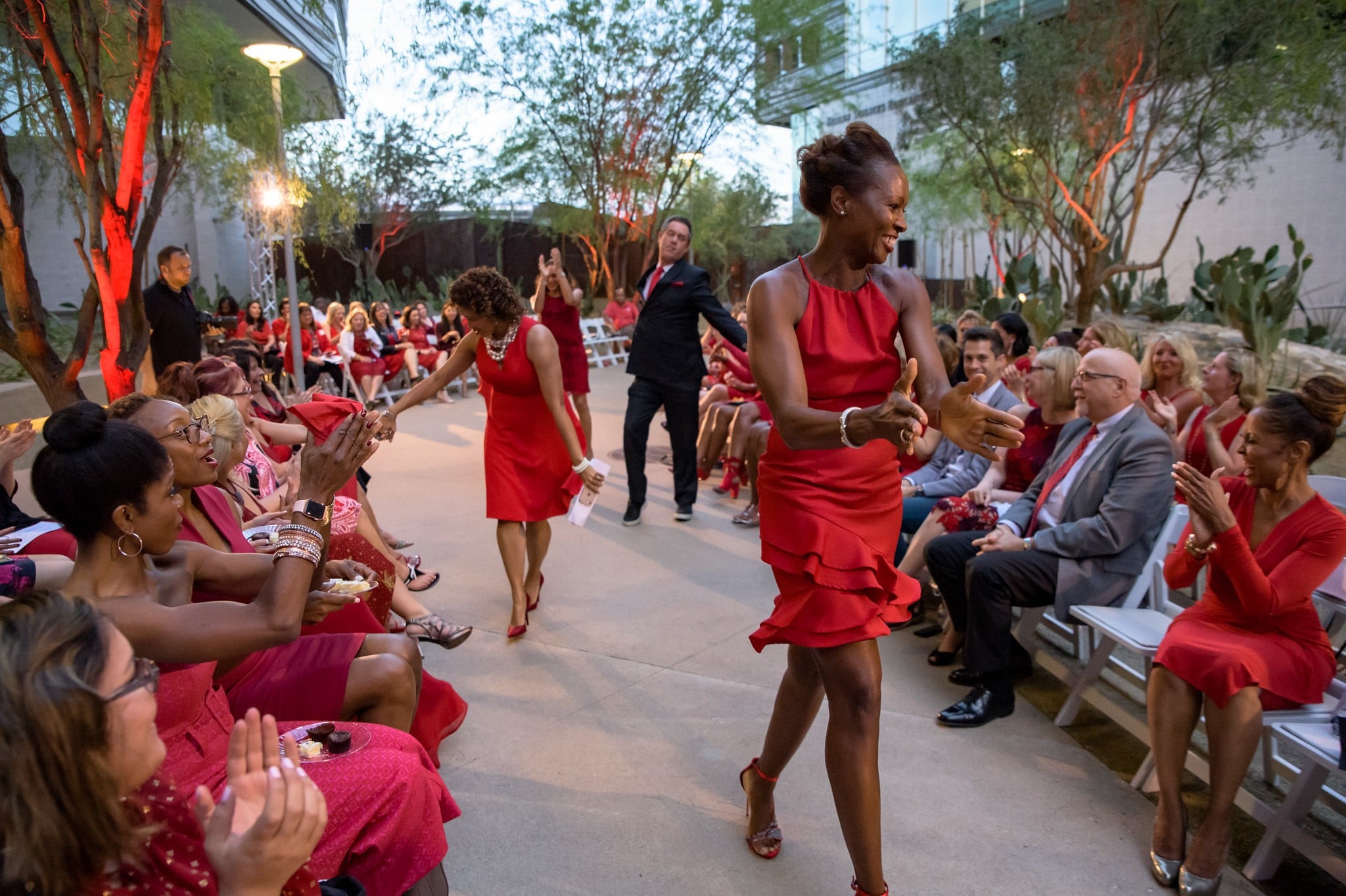 Models Greeting the Crowd